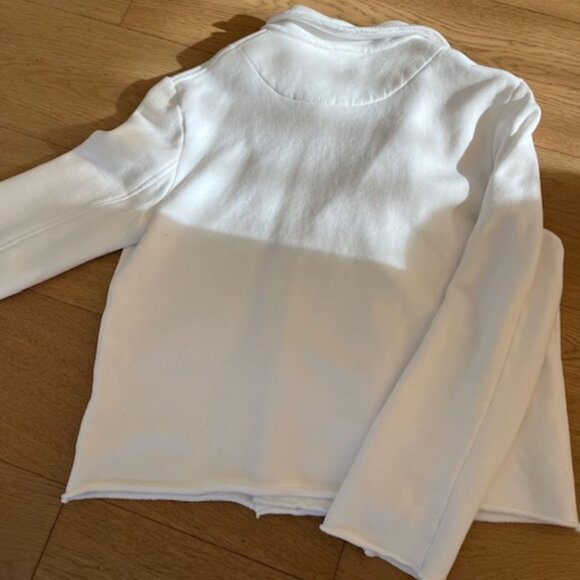 Frank and Eileen White Mini Belfast Cropped Sweatshirt Peacoat - Size Medium - Picture 5 of 5